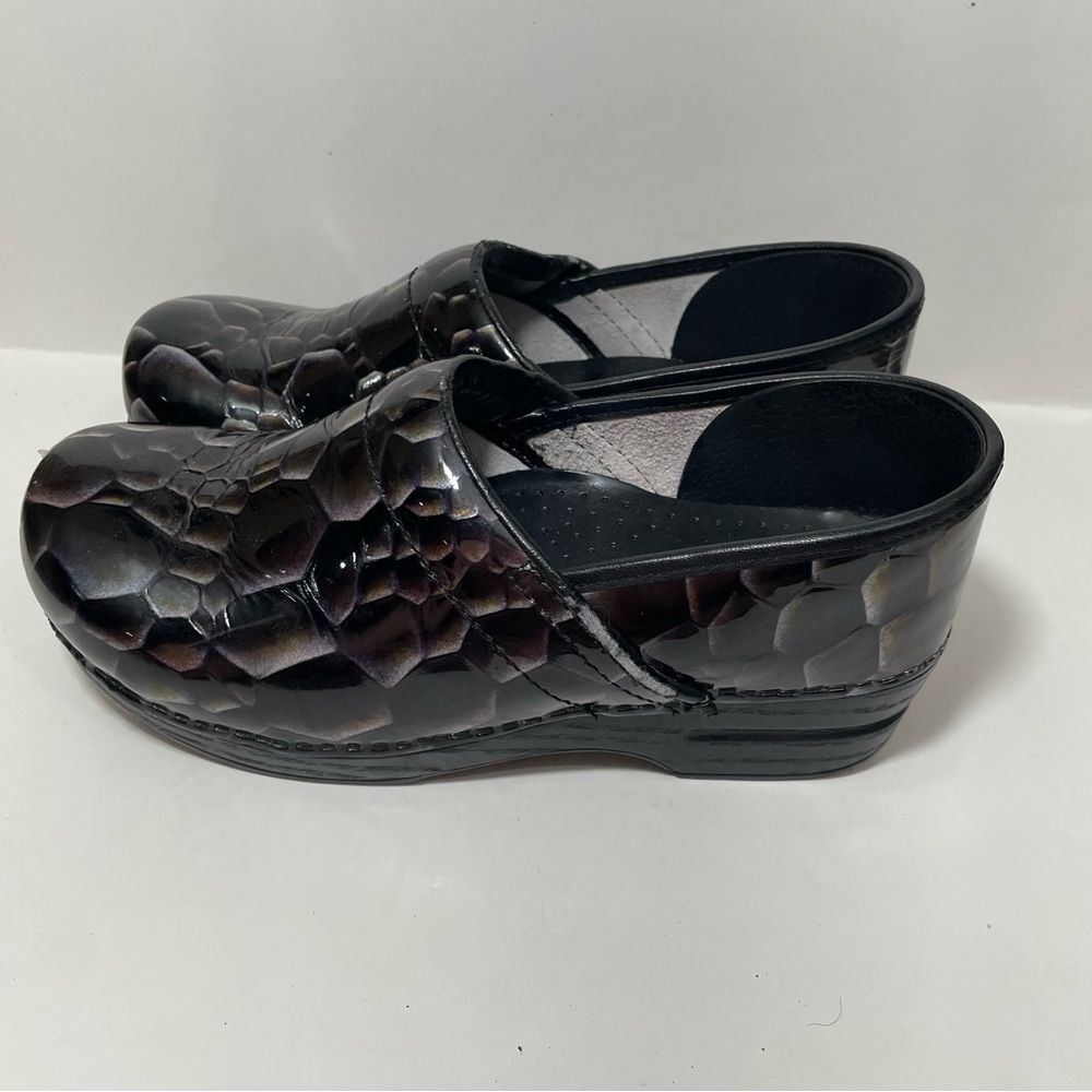 Dansko Snakeskin Patterned Professional Heeled Clogs - Picture 4 of 10